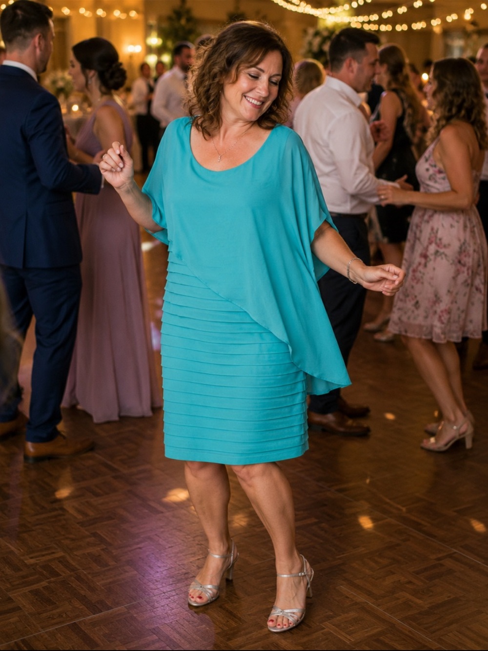 Cartise Women's Asymmetrical Turquoise Dress